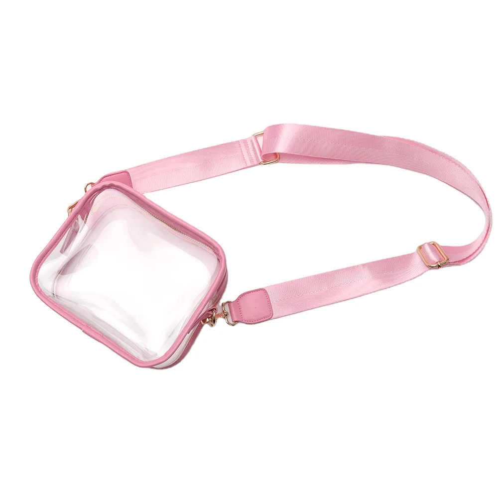 

New Product Ideas 2022 Crossbody Women Clear Purse Gold Stadium Bag Jelly Shoulder Bag Leather PVC Zipper Messenger Bags