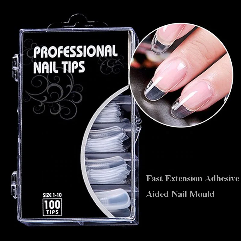 

VERONNI 1 Box Quick Building Mold Nail Tips Dual Forms Finger Extension Tip Nails Artificial Fingernails Nail Art UV Gel Tool