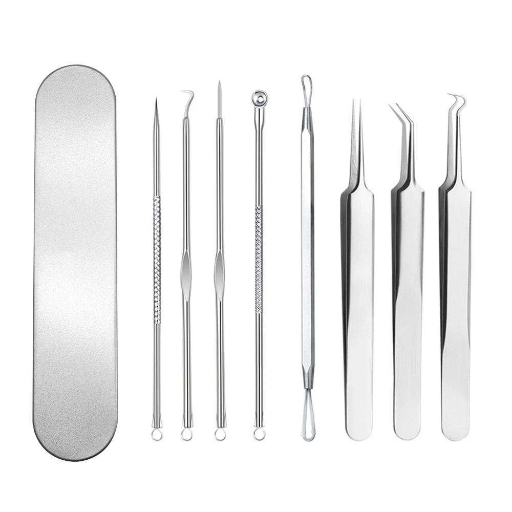 

8 Pcs/Set Stainless Steel Acne Blackhead Removal Needles Pimple Spot Comedo Extractor Tools