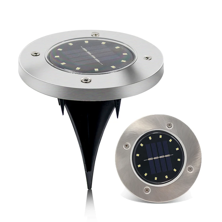 Loyal 12 LED solar powered garden disk light