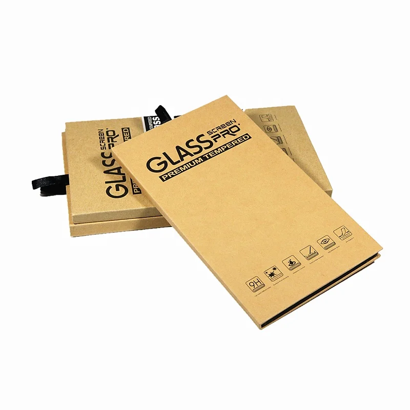 

Eco-friendly Tempered glass film packaging 9H screen protector packaging box cell phone protective film retail packaging