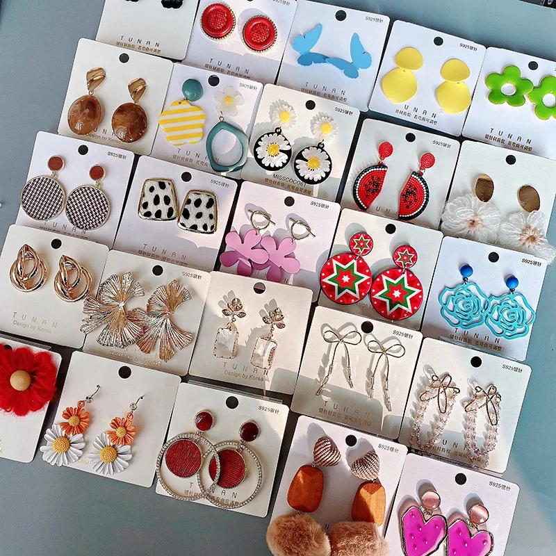 

PUSHI south korea style wholesale funny acrylic earring display pearl earring toptan aksesuar kupe long earrings for women