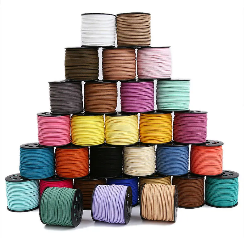 

Y0068 Wholesale Braided Leather Cord For Jewelry Making Braided Thread Suede Leather Cord