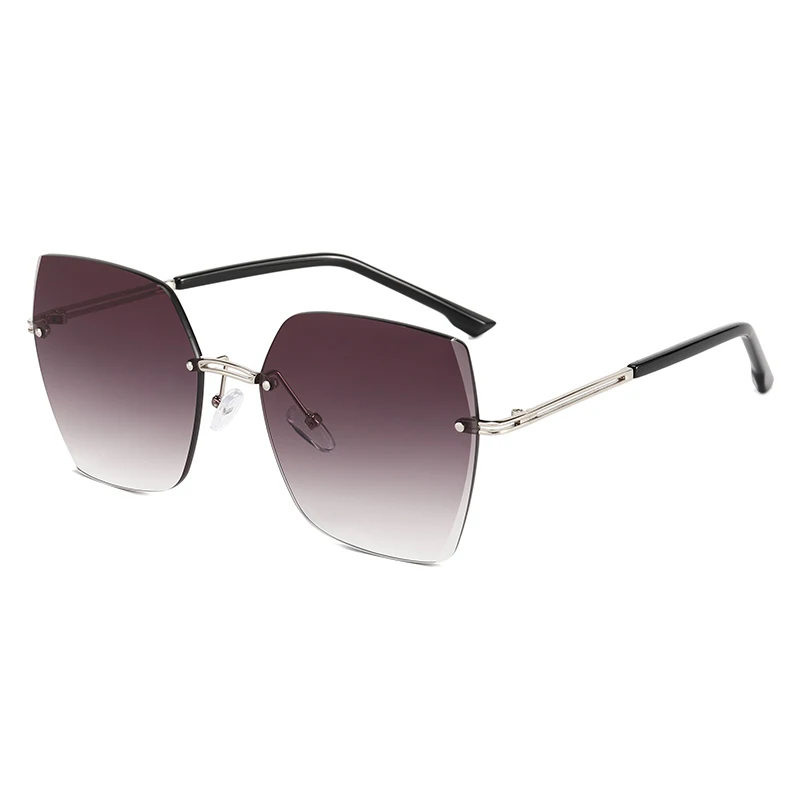 

Superhot Eyewear 21569 Fashion 2021 Diamond Cut Oversized Women Rimless Sunglasses