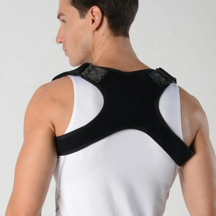 

Posture Corrector Universal Fit Adjustable Upper Back Brace For Clavicle To Support Neck, Back and Shoulder Pain Relief, Black