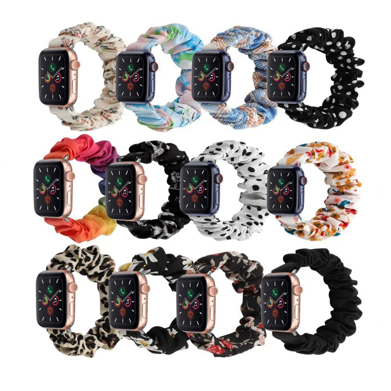 

scrunchine watch band for iwatch 5 4 3 2 1 lady straps for apple watches 6 wrist band 44mm 42 40 38, Many colors