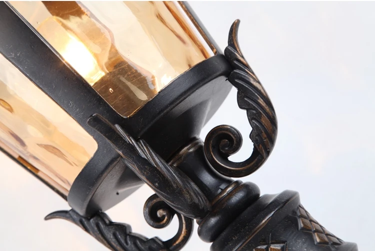 High quality aluminum vintage antique standing solar powered garden lamp outdoor LED solar garden pole light