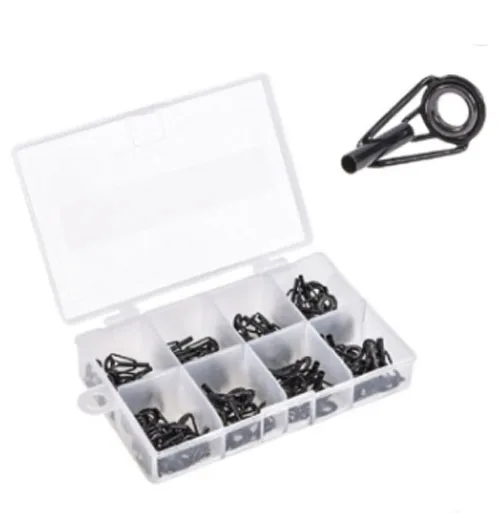 

80Pcs/Box Mixed Size Sea Fishing Rod Guide Black sea pole guide ring set Sea Fishing Rods Eye Rings