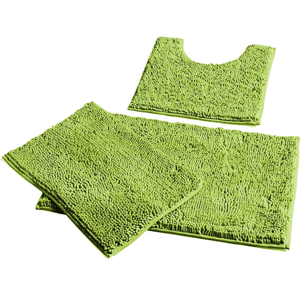 

(FMT) Non-slip bathroom mat 3 piece washable chenille absorbent bath mat set