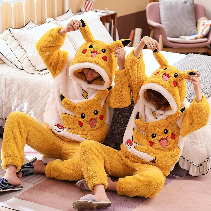 

Winter Thick Pyjamas Pijamas Gruesos Franela De Animales Cute Sleep Wear Furry Couple Night Suits Polar Fleece Pajamas Sleepwear