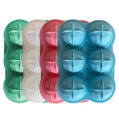 

Whiskey round mold silica gel spherical ice mold single hole silica gel ice hockey maker diamond ice lattice, Blue/pink/green/white