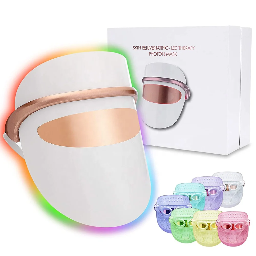 

Beauty 7 Color Photon Led Facial Masks Light Therapy Silicone Led Face Mask
