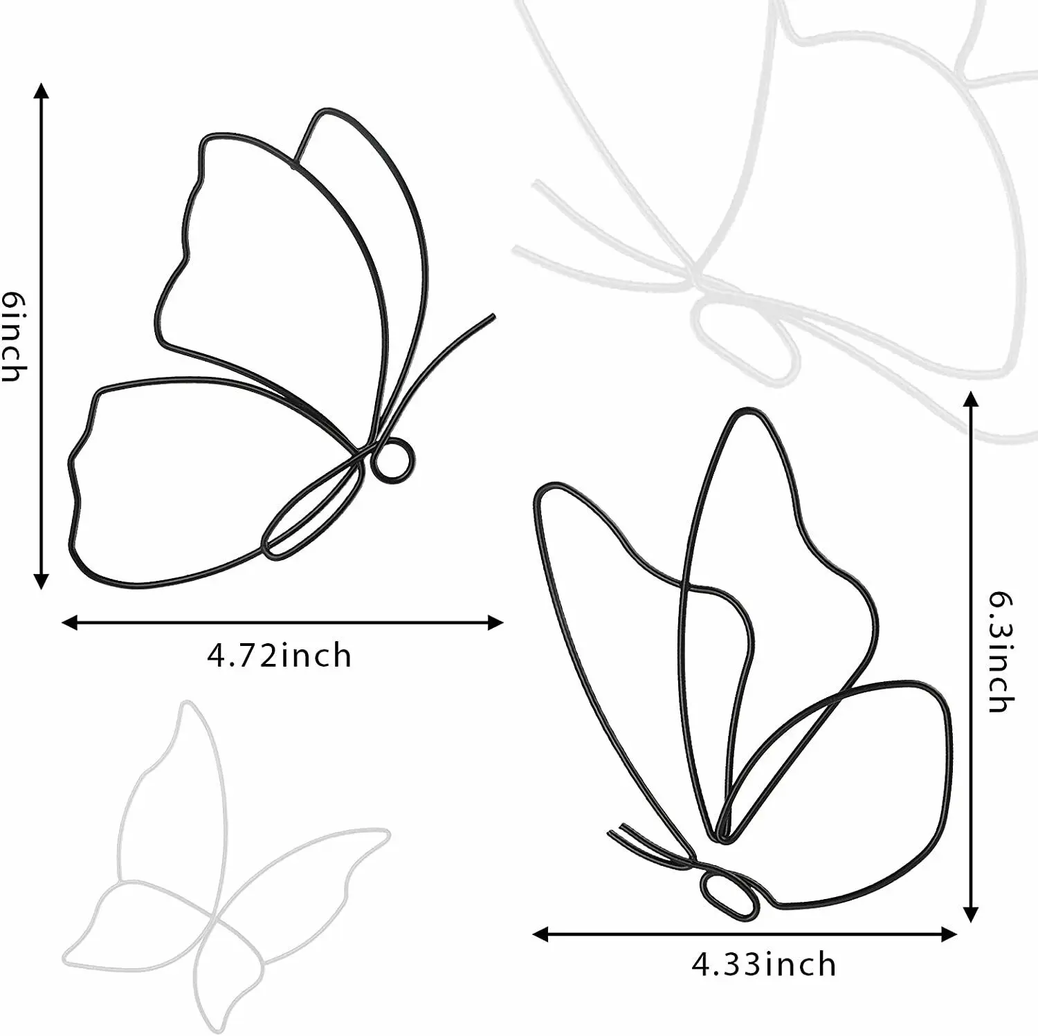 

6 Pieces Metal Butterfly Wall Decor Butterfly Metal Wall Art Metal Wall Hanging TY2413, Black