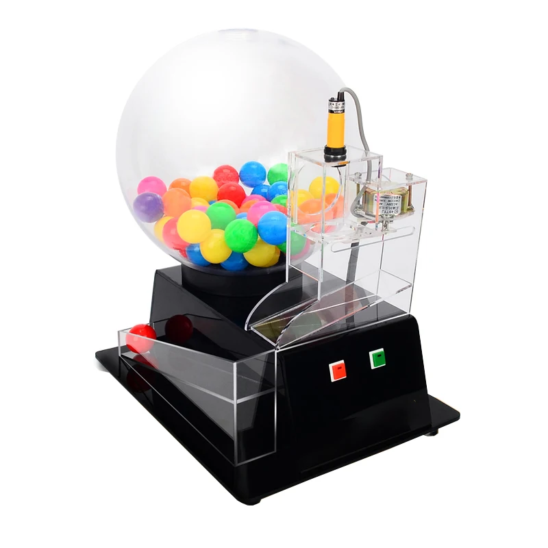 

Lucky Dip Electric Acrylic Lottery Machine Auto Bingo Cage Transparent Manual Ernie Entry Box Draw Machine Lucky Draw Lotto, Red/black