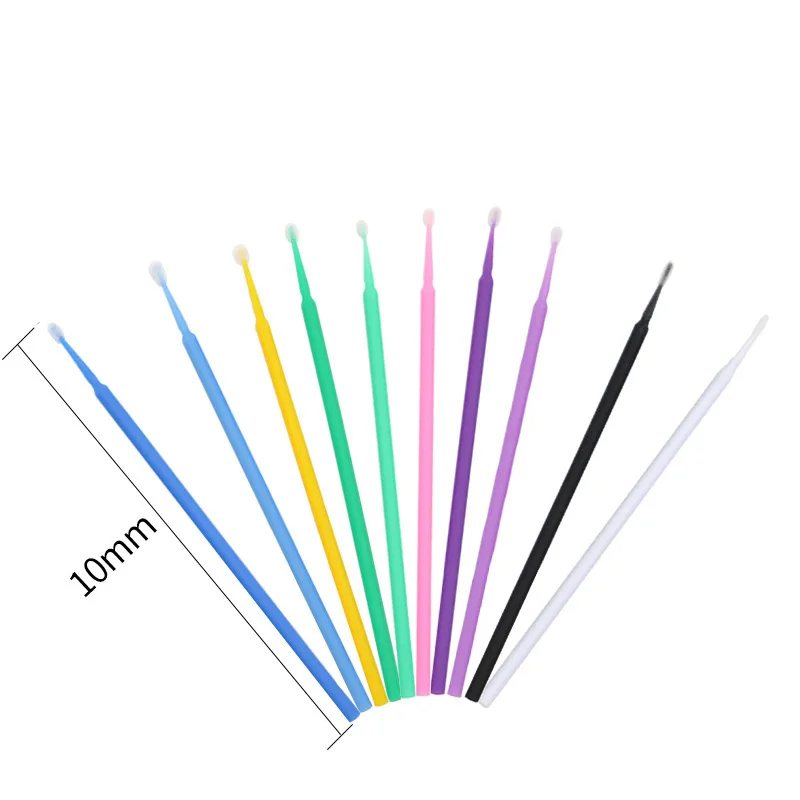 

Wholesale bags of 100 Micro Wand grafting and removing cotton swabs cleaning delicate soft hair Micro Wand for Eyelash Extension, 7 colors