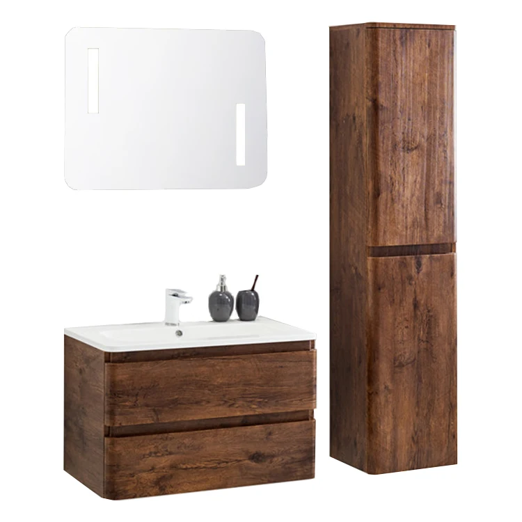 New Modern PVC Bathroom Cabinet Mirror with Light Washroom Vanity