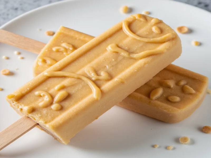 Homemade fudgsicles with peanut butter swirl topping