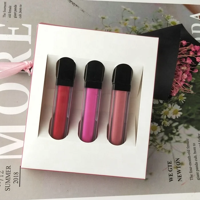 Makeup Cosmetic Wholesale Waterproof Liquid Matte Lipstick Set Custom Privtae Label 3PCS Lipgloss Kits