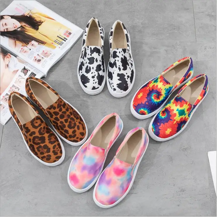

Large Size  women's shoes leopard print cows multicolor Fall Shoes Women thick-soled Women Casual Shoes, Picture