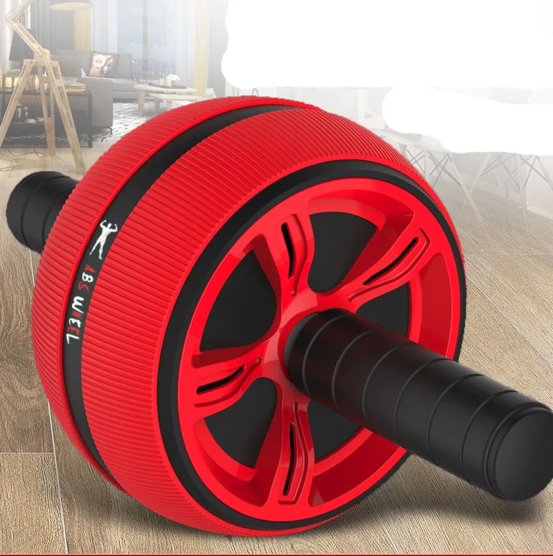 

A One thick wheel roller with free mat for fitness exerciser wheels, Red/blue/white..