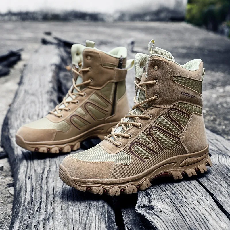

men outdoor anti slip military boot sale, Black, beige,green