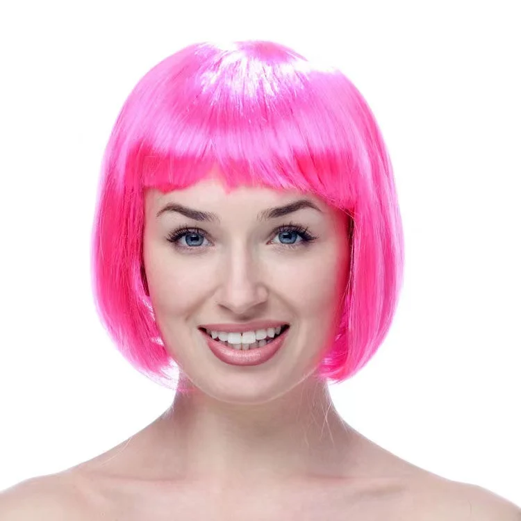 

GL Wholesale OEM/ODM Pelucas Sinteticas 100g Bob Short Cheap Multi-color Party Cosplay Wigs for Female
