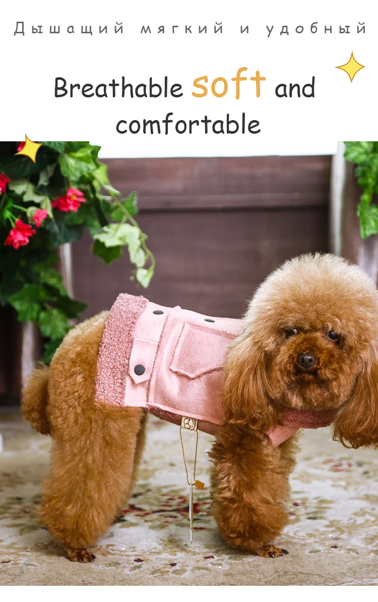 2 Color Pet 2 Feet Cotton Coat Small Dog Clothes Teddy ...