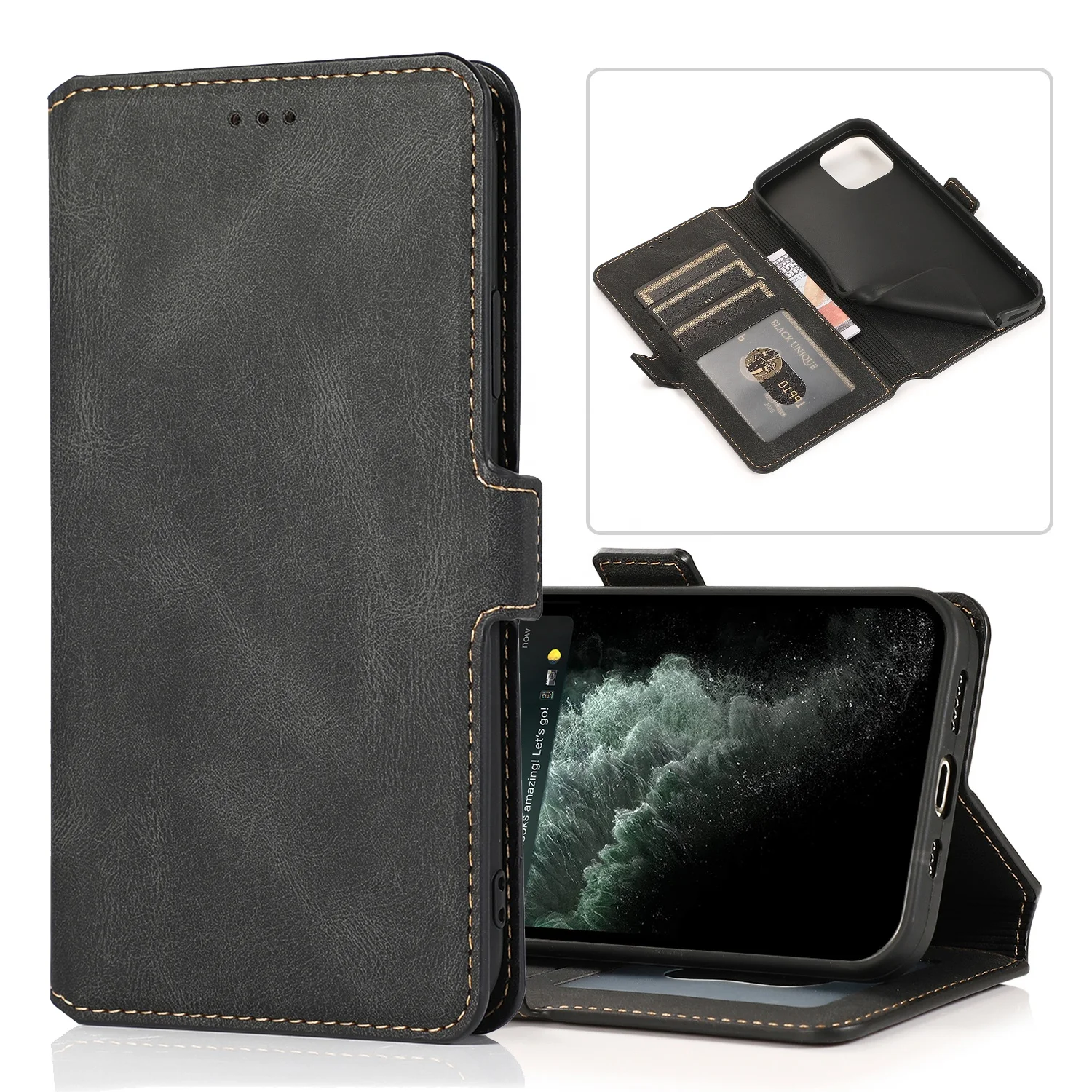 

Luxury Wallet TPU PU Leather Phone Case For Iphone 12 Pro Max Book Flip Protective Back Cover, Multi-color, can be customized