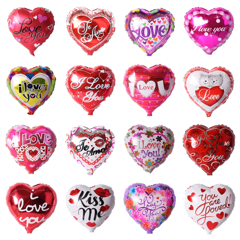 

Valentines Day Party Decorations I Love You Balloons Heart Foil Balloon Kiss Me Ornaments Romantic Props for Wedding Supplies