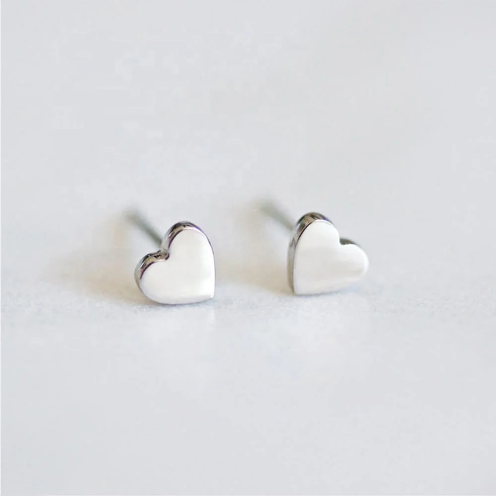 Minimalist Red Heart Earrings