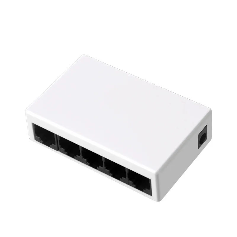 

5 Port Ethernet Switch, 100M Network Switch Splitter Distribution Hub Network For Business Home Monitoring, White