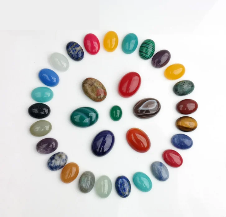 

PANGEM natural gemstone and semi precious stone oval calibrated cabochons for jewelry setting and mounting 50 options