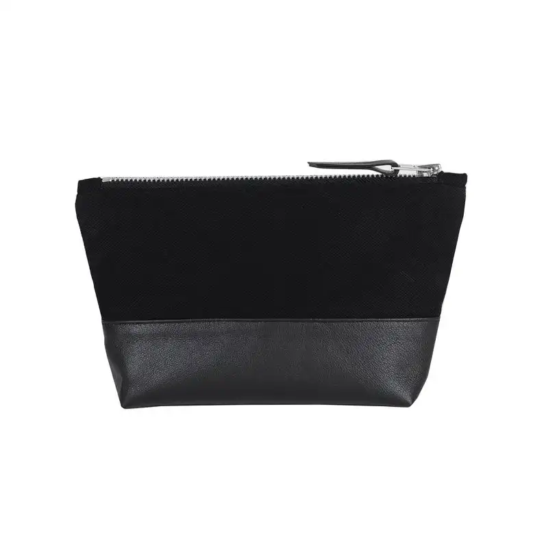 

High quality twilled canvas black cosmetic packaging bag