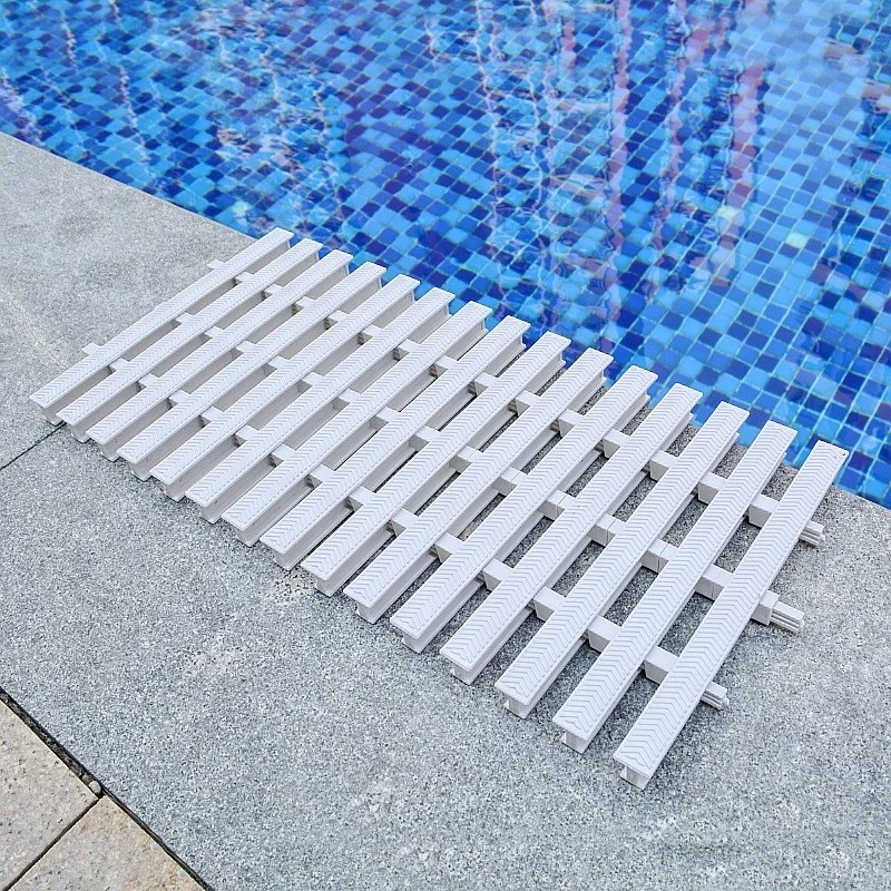 

Channel Gutter Grating Drain Grate PVC/ABS Overflow Swimming Pool Grating 18/20/25/30cm, Bone color/white