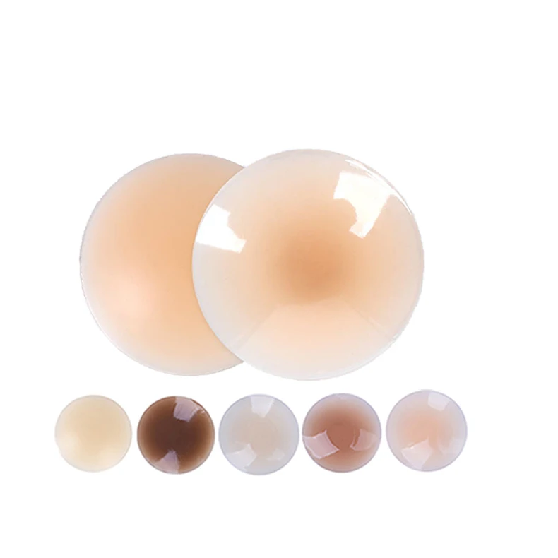 

7/8cm Adhesive Reusable Breast Petals Nipple Pasties Silicone Seamless Invisible Nipple Cover, Skin/white/ light coffee/deep coffee/ deep skin