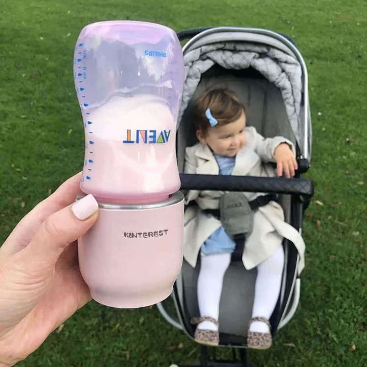 

Portable bottle warmer New arrival Amazon hot sale thermos usb battery baby bottle warmer for Breastmilk or Formula milk, Pink blue