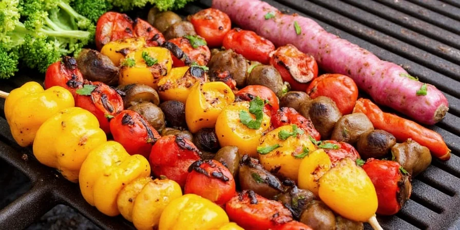 Cedar plank with grilled veggies