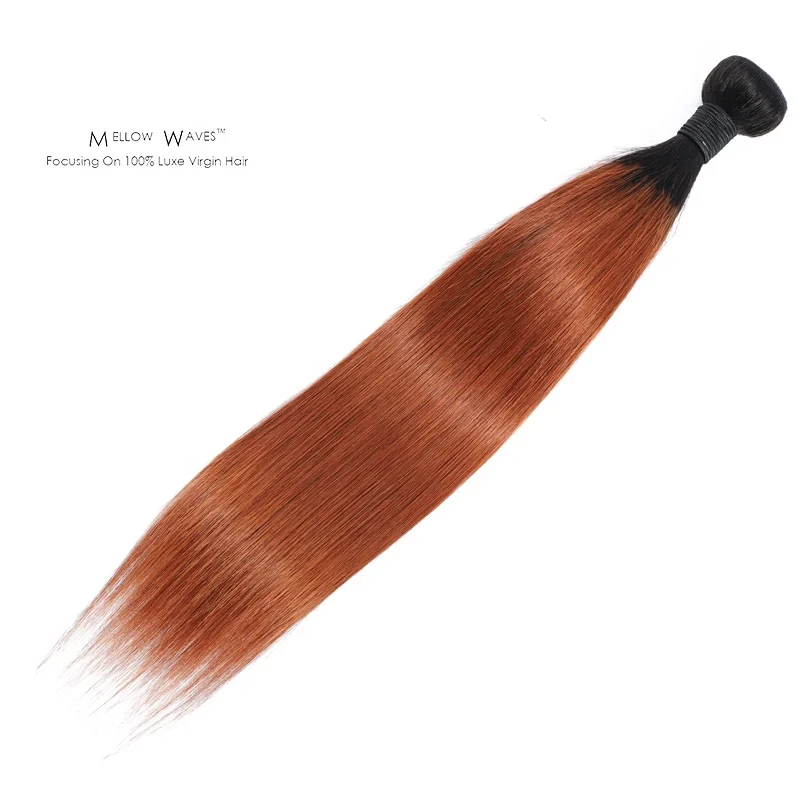 

Factory Wholesale 12-30inch 1b30 ombre color straight double weft hair Bundles 100% human hair for black women