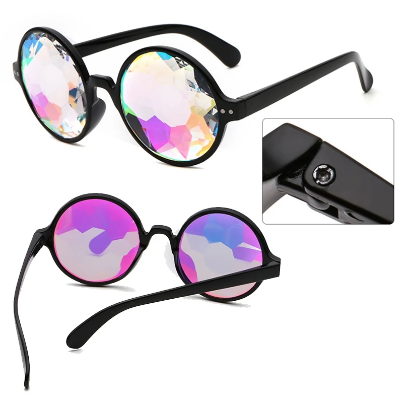 TOOGOO Kaleidoscope Glasses Rave Festival Party Sunglasses Diffracted Lens-Black 