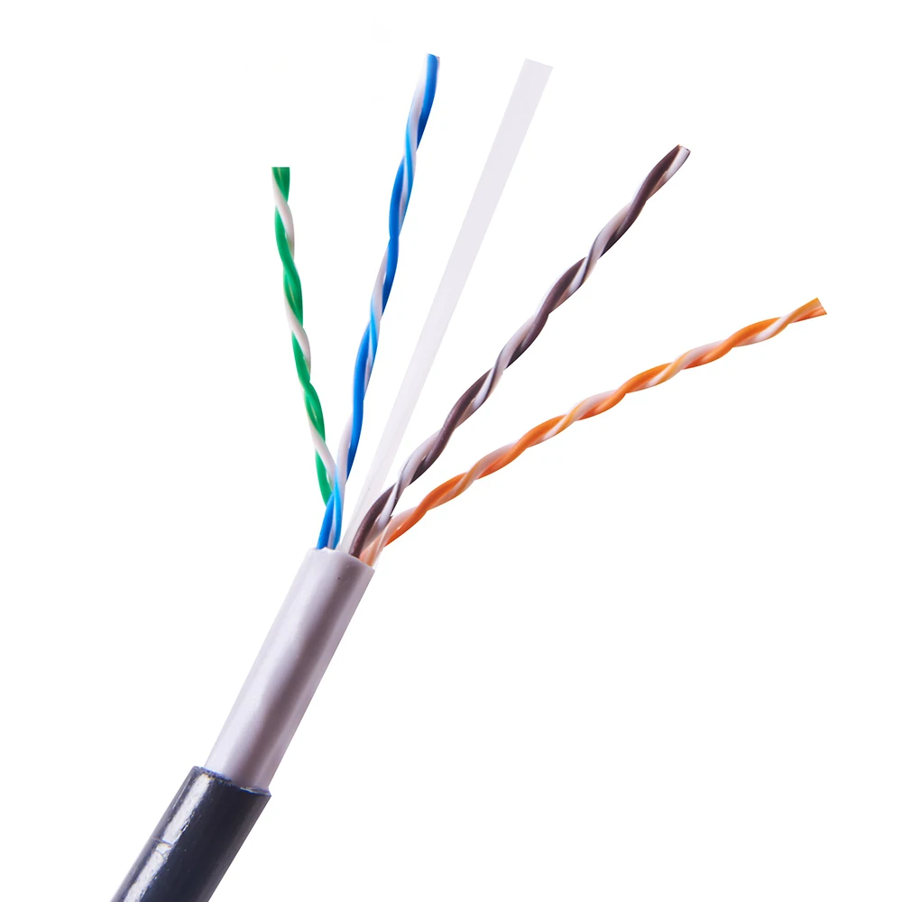 Outdoor Utp Cat6 Pe Jacket Black Network Cable 1000m Utp Cat6 Lan Cable ...