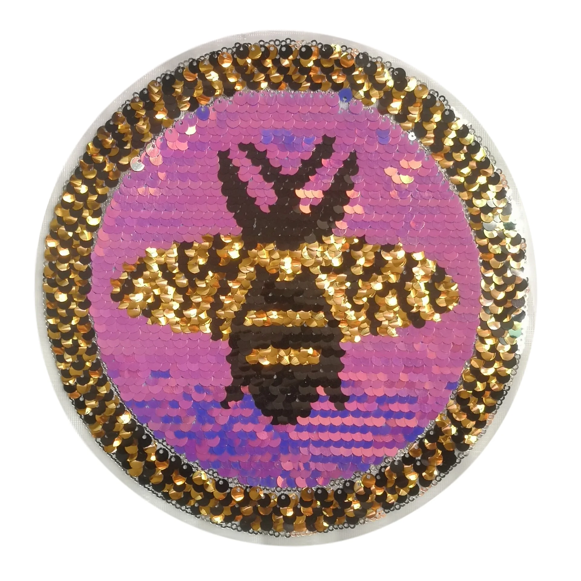 

Cartoon animal avatar multicolor sequins patch, Custom color