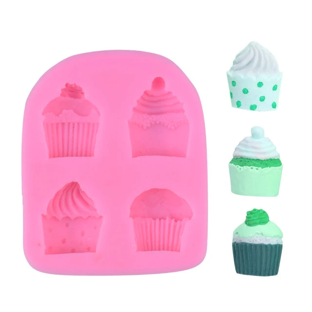 

DIY ice cream shape silicone resin mold fondant cake chocolate decoration tools, Pink