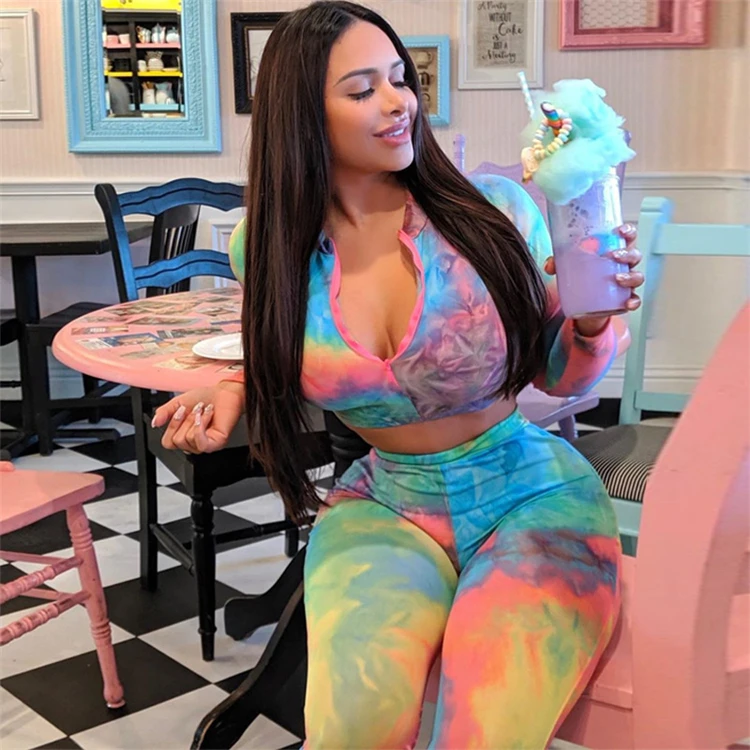 

XM-20102156 Tie die women two piece set 2 piece set women 2020 women clothing