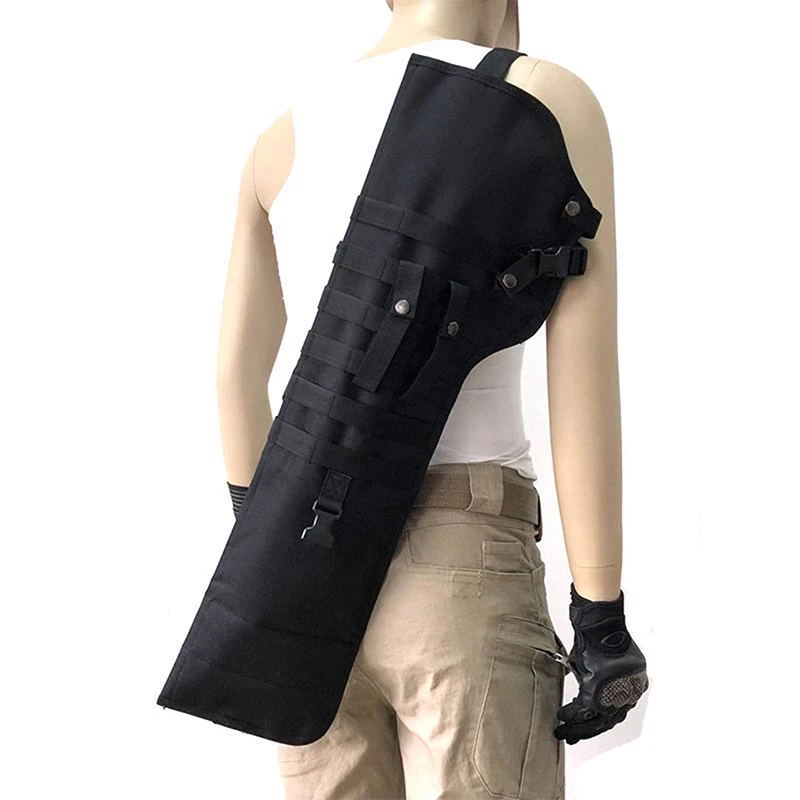 

Outdoor Tactical AK Rifle Scabbard Shoulder Bag Military Shoulder Sling Portable Padded Shot Gun Holster Knife Backpack, Black