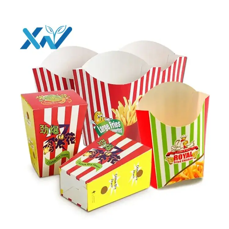 

Wholesale Custom High Quality food grade take away paper french fry box disposable french fries box