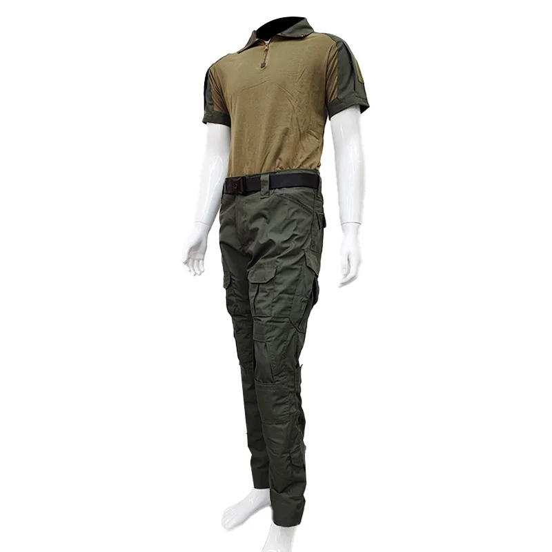Sturdyarmor Men's Tactical Training Jacket & Pant Set-High Strength Camouflage Polyester/Cotton Outdoor Uniform