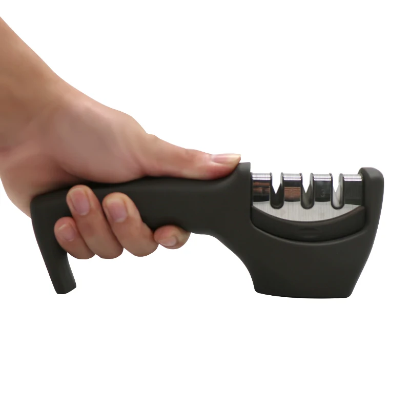 

3 stage diamond tungsten ceramic kitchen butcher knife sharpener professional kitchen accessories