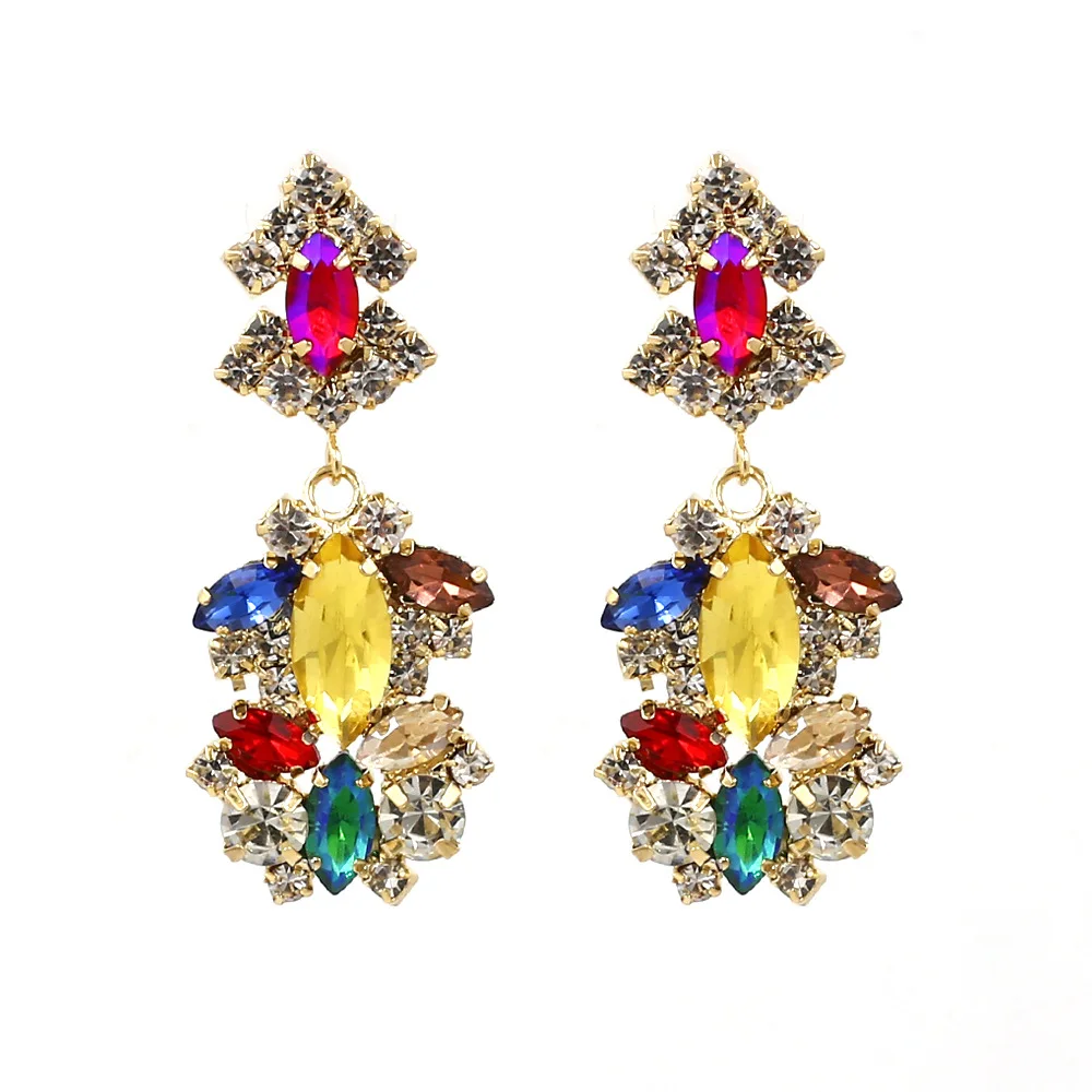 

2020 Elva jewelry Glass diamond stud boho style diamond earring