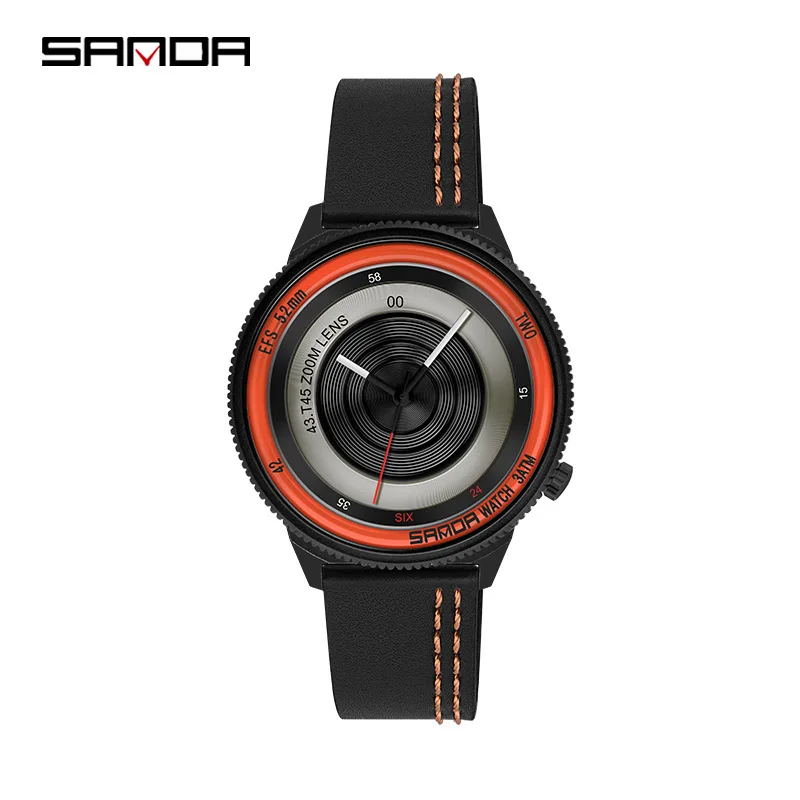 

Top Brand Luxury Fashion Men Quartz Watch 2021 Photographer Series Unique Camera Waterproof cowhide Men Wrist Watch Blue