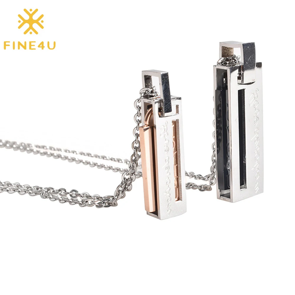 

Rose gold plated fashion stainless steel couple gifts black pendant necklace valentines day jewelry, Rose gold/black